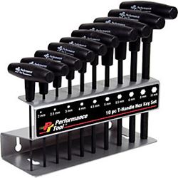 Picture of Performance Tool W80275 10 Pc T-Handle Hex Key - Metric