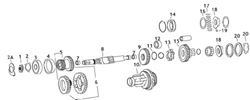 Picture of Andrews 208500 Andrews 4-Speed Transmission Mainshaft