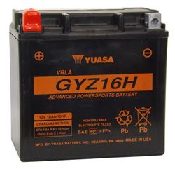 Picture of Yuasa Batteries YUAM716GH Yuasa (YUAM716GH) GYZ16H Activated Battery