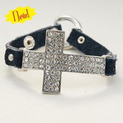 Picture of Hair Glove 84037 Slv Cross Bracelet Lthr 2pk