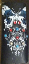 Picture of Hair Glove 31441 Hair Glove 4" Leather Tribal Turquoise Butterfly