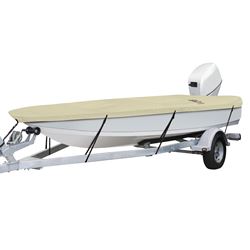 Picture of Classic Accessories 20-083-082401-00 Classic Accessories Dryguard Waterproof Boat Cover, Fits Boats 14' - 16' L X 75" W, Trailerable Boat Cover With Bow, Windshield And Stern Reinforcement Panels, Model A
