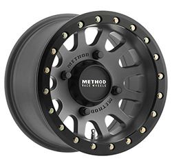 Picture of Method Race Wheels MR40157046843B 401 Utv Beadlock Titanium With Matte Black Ring 15x7" 4x156", 13mm Offset 4.3" Backspace,