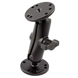Picture of Ram Mounts RAM-B-101U Universal Double Ball Mount With Two Round Plateswith Medium Arm For Drill-Down Mounting
