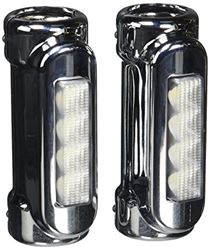 Picture of XK Glow XK034014-W Chrome Motorcycle Highway Bar Switchback Driving Light (White Amber LED for Crash Bars Harley Davidson Touring Bikes)