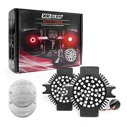 Picture of XK Glow XK1156F-R-C Flat Style MotoTurnz Motorcycle Rear LED Turn Signal Bulbs 1156 Red with Clear Lenses for Harley Indian