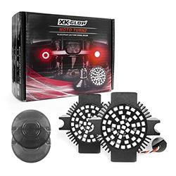 Picture of XK Glow XK1156F-R-S Flat Style MotoTurnz Motorcycle Rear LED Turn Signal Bulbs 1156 Red with Smoked Lenses for Harley Indian