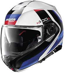 Picture of Nolan N155275630498 N100-5 Hilltop Modular Motorcycle Helmet White/Blue/Red XXL