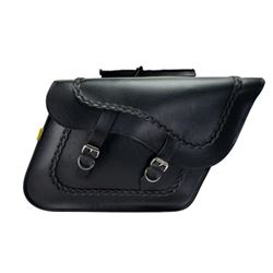 Picture of Dowco 58709-20 Willie & Max  Braided Series: Synthetic Leather Large Slant Motorcycle Saddlebag Set, Black, Universal Fit, 19 Liter Each/38 Liter Total Capacity