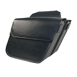 Picture of Dowco 58802-00 Raptor Series: Synthetic Leather Standard Slant Motorcycle Saddlebag Set, Black, Universal Fit, 15 Liter Each/30 Liter Total Capacity
