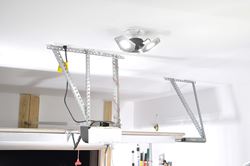 Picture of STKR Concepts 00342-2 TRiLIGHT Screw-in Motion Activated Ceiling Light for Garage/Attic/Basement/Closet/Home-Silver, 4000 Lumens, White