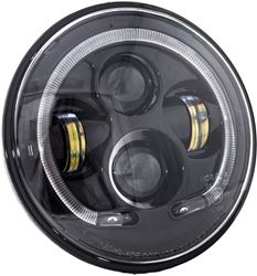 Picture of Letric Lighting LLC-ILHP-7B 7in. Premium LED Headlight with Full-HALO For compatible with Indian - Black