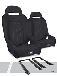 Picture of PRP Seats A5701-PORXP-C79-201 GT/S.E. Suspension Seats Kit for Polaris RZR PRO XP, PRO R, Turbo R (Pair), Black