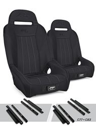 Picture of PRP Seats A5701-PORXP-C83-201 GT/S.E. Suspension Seats Kit for Polaris General, RZR S 900, 900 Trail, Trail, XP 1000, Turbo, Turbo S, RS1 (Pair), Black