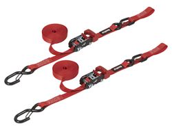 Picture of SpeedStrap 11803-2 1" x 15' Ratchet Tie Down w/ Snap 'S' Hooks and Soft Tie (2 Pack) - Red